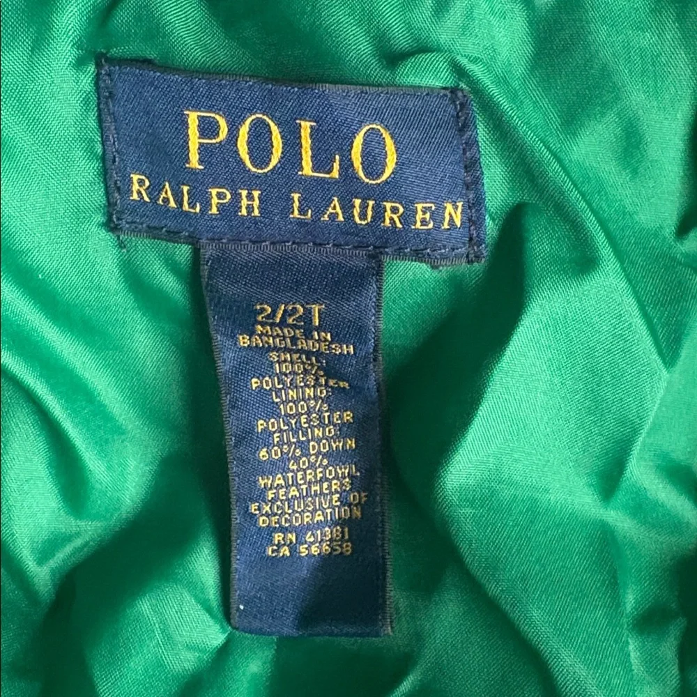 Ralph Lauren Kids Puffer Jacket in Navy and Green